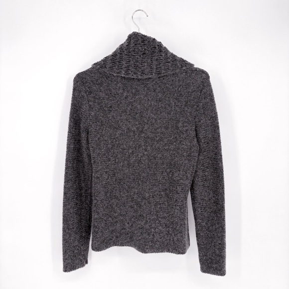 EILEEN FISHER | Wool-Mohair Blend Cowl Neck Sweater in Charcoal Grey | S - Picture 9 of 12